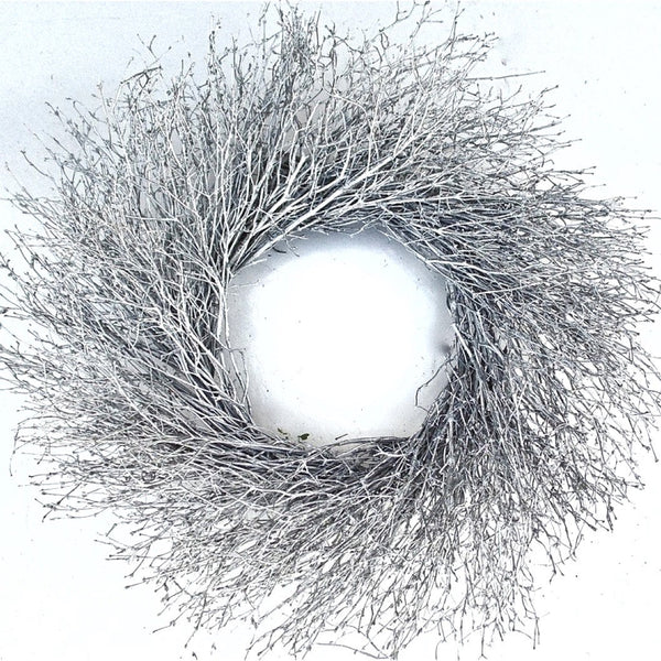 Silver Quail Brush Wreath - Christmas Wreath