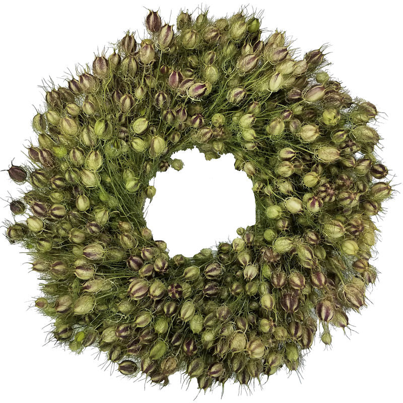 Dried Nigella Flower Wreath - 22 or 30 inch