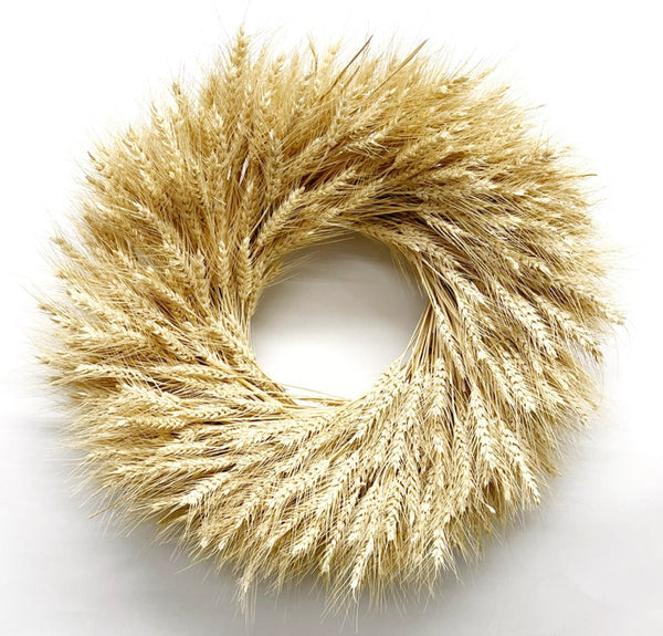 Natural Wheat Wreath - 19 inch | Blond