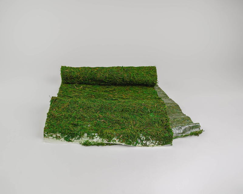 Buy 14x48 Green Preserved Moss Table Runner with Fishnet Grid